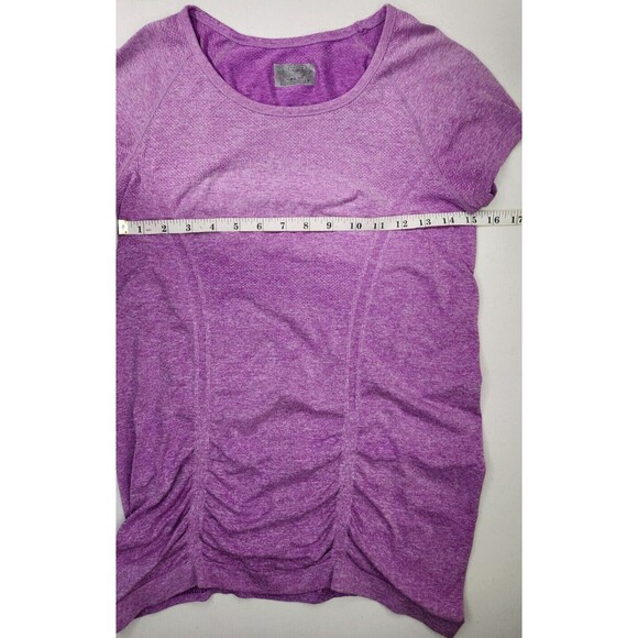 Athleta Women’s Athletic Top | Sky Magenta, Ruched, Short Sleeve, Size M, GUC - Picture 7 of 9